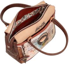 Anekke Menire Bowlingtasche braun bunt bestickt Regenwald