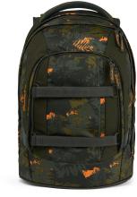 dunkelgrüner Schulrucksack Dschungelprint Jurassic Jungle Satch pack