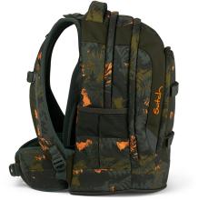 dunkelgrüner Schulrucksack Dschungelprint Jurassic Jungle Satch pack