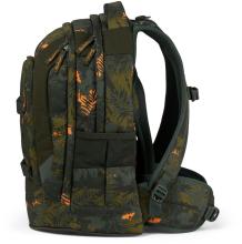 dunkelgrüner Schulrucksack Dschungelprint Jurassic Jungle Satch pack