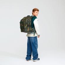 dunkelgrüner Schulrucksack Dschungelprint Jurassic Jungle Satch pack