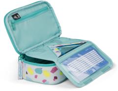 Satch Pencil Box Dreamy Mosaic Schlamperpennal bunter Print hellblau
