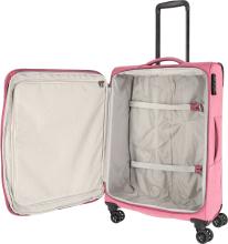 erweiterbarer Reisekoffer Pink Travelite Boja 4w Trolley M 67cm