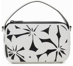kleine Handtasche schwarz weiß Blumenmuster Desigual Onyx Narbonne Mini