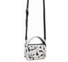 kleine Handtasche schwarz weiß Blumenmuster Desigual Onyx Narbonne Mini
