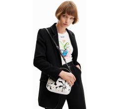 kleine Handtasche schwarz weiß Blumenmuster Desigual Onyx Narbonne Mini