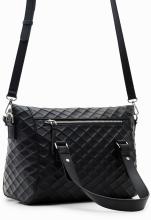 Henkeltasche mit Rautenstruktur schwarz Desigual Loverty 2.0 Blogy Negro