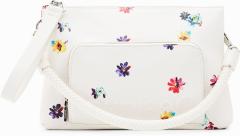 Schultertasche offwhite Blumenprint Desigual Fresia Dortmund Blanco