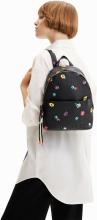 Desigual Mombasa Mini Damenbackpack Blumenprint schwarz