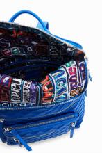 Cityrucksack strukturiert Rautenmuster Desigual Nerano Blogy Azul Klein blau