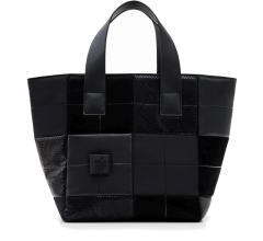 Desigual Kurzgrifftasche Patchworklook schwarz Materialmix Damas Valdivia