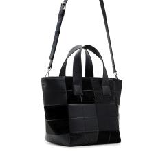 Desigual Kurzgrifftasche Patchworklook schwarz Materialmix Damas Valdivia