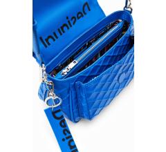 Schultertasche Überschlag Rautenmuster Desigual Blogy Tromso blau