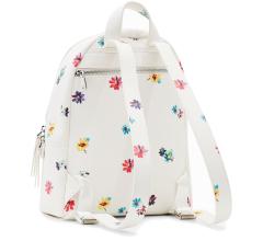 Damenbackpack weiß Blumenprint Desigual Mombasa Mini Fresia Blanco