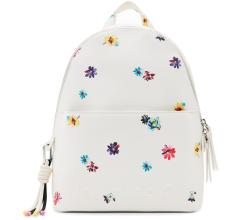 Damenbackpack weiß Blumenprint Desigual Mombasa Mini Fresia Blanco