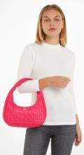 Tommy Hilfiger Chic Nylon Shoulder Bag Hobotasche mit Monogramstick Pink