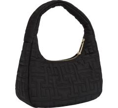 edle Nylontasche Tommy Hilfiger Chic Shoulder Bag Unterarmtasche Black Steppdesign