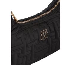 edle Nylontasche Tommy Hilfiger Chic Shoulder Bag Unterarmtasche Black Steppdesign