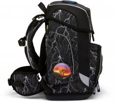 Schultaschenset Ergobag Cubo Super ReflektBär Blitze grau schwarz