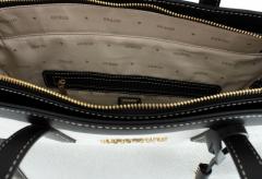 Guess Henkeltasche beige schwarz Jovie Black Textil