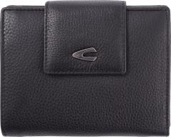 klassische Lederbörse Damen Camel Active Pura Small Flap Wallet Black