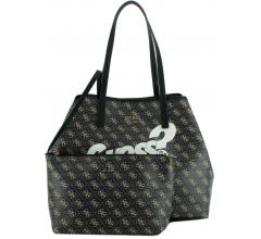 große Shoppertasche Guess Vikky Brown Logo mit auffälligem Print