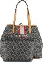 Henkeltasche Alloverprint Black Logo Innentasche Guess Vikky