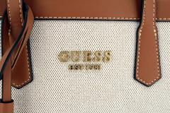 Handtasche Webstoff Guess Jovie Black schwarz beige