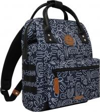 auffälliger Freizeitrucksack schwarz weiß Print Cabaia Adventurer Small Amiens