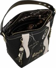 gemusterte Beuteltasche schwarz beige kintsugi Anekke Shoen Nature Shodo