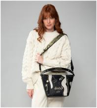 gemusterte Beuteltasche schwarz beige kintsugi Anekke Shoen Nature Shodo