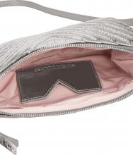 silberne Pochette Steppoptik Leder Alice Quilting Metallic Silver