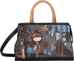 Kurzgrifftasche blau bunt Japan Glitzer Anekke Contemporary