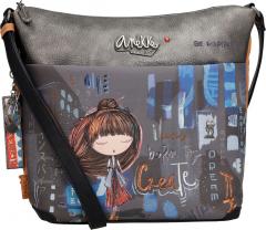 dunkelbunte Crossovertasche Japan Großstadt Anekke Contemporary blau