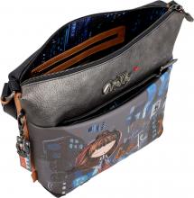 dunkelbunte Crossovertasche Japan Großstadt Anekke Contemporary blau