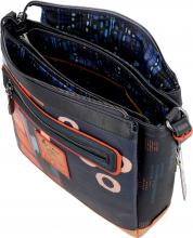 dreigeteilte Shoulderbag Anekke Contemporary zeitgenössische Kunst dunkelbunt