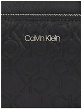 elegante Schultertasche schwarz geprägt Calvin Klein CK Must
