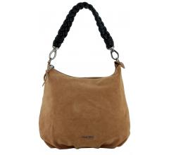 Schultertasche dunkelgrau Velours FREDsBRUDER Jo Big Ball Hobo