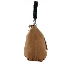 Schultertasche dunkelgrau Velours FREDsBRUDER Jo Big Ball Hobo