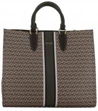 Guess Kurzgrifftasche Rainee Large Tote Brown Logo Rose 3D-Print