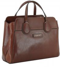 Henkeltasche Echtleder zweigeteilt The Bridge Marrone braun