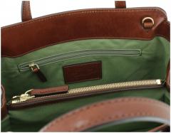Henkeltasche Echtleder zweigeteilt The Bridge Marrone braun
