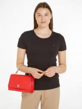 Tommy Hilfiger Überschlagtasche TH Refined Med Crossover feurig rot Kette goldfarben