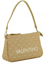 elegante Schultertasche schwarz Alloverprint Valentino Liuto