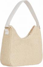 sommerliche Schultertasche Tommy Hilfiger Summer Shoulder Bag Bast Jute weiß