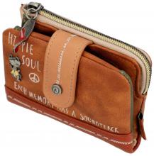 Anekke kleine Klappbörse Peace & Love Flowers braun