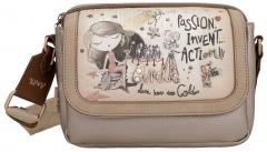 dreigeteilte Überschlagtasche beige gold Anekke Hollywood