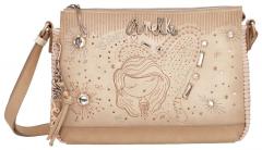 bestickte Schultertasche Strasssteine Anekke Hollywood Studio Nude beige