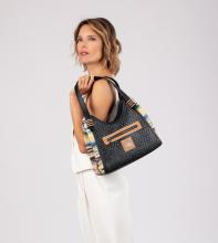Anekke Schultertasche dunkelblau Hollywood bestickt