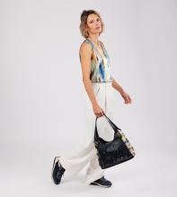 Anekke Schultertasche dunkelblau Hollywood bestickt